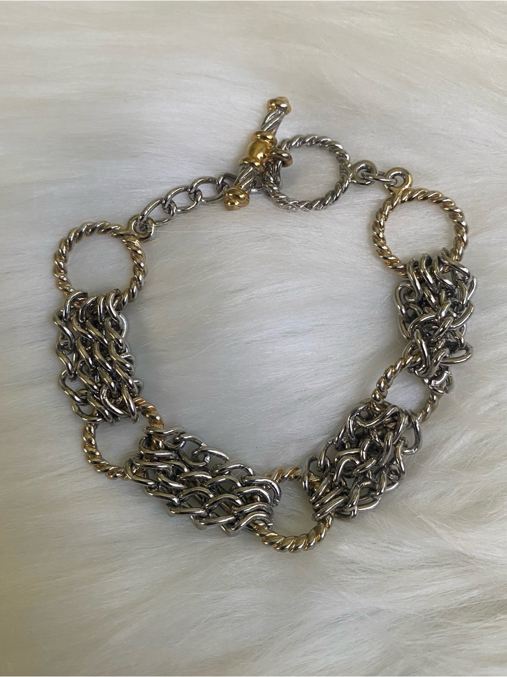 🍀Two-Tone Gold & Silver Chain Link Bracelet